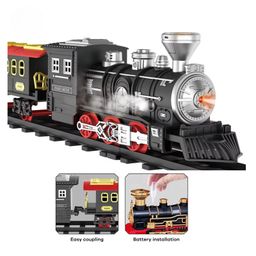 YAMAMA Classic Electric Steam Train Toys Set with Flashing Lights And Simulated Realistic Sound Train Toys For Kids - Multicolor-image-15