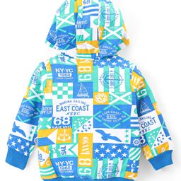 Babyhug Full Sleeves Front Open Printed Sweat Jacket with Hood &  Zipper - Multicolour image 2