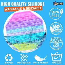 Toyshine Octagon Shaped Pop Bubble Stress Relieving Silicone Pop It Fidget Toy - Multicolor image 4