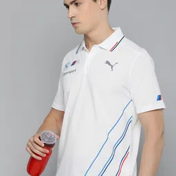 PUMA Motorsport Men BMW Team Striped Polo Collar Pure Cotton T-shirt-image-78