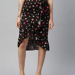 Popnetic Floral Printed Wrap Skirt-image-11