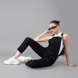 DOLCE CRUDO Black Dungaree-27