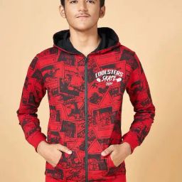Coolsters by Pantaloons Kids Red Cotton Printed Full Sleeves Sweatshirt-image-5
