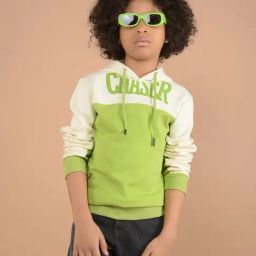 Crimsoune Club Boys Green Color Block Sweatshirt-image-116