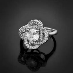 Voylla Silver Sparkling Elegance Eternal Radiance American Diamond Solitaire Casual Ring-picture-13