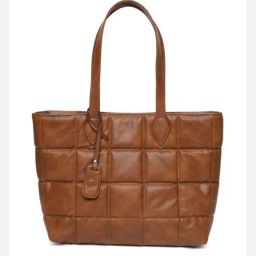 THE GUSTO Tan Quilted Medium Tote Handbag-29