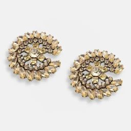 Sohi Gold Plated Party Designer Stone Stud Earrings-45