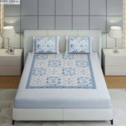 Monte Carlo Morocan Multicolor Cotton 300 TC King Bedsheet with 2 Pillow Covers-picture-43