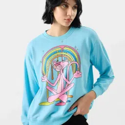 The Souled Store Blue Cotton Printed Sweatshirt-picture-20