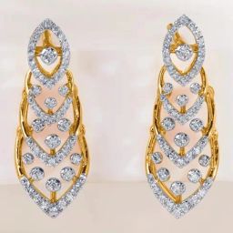 P.N.Gadgil Jewellers 14KT Yellow Gold and Diamond Drop Earring for Women-image-38