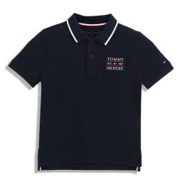 TOMMY HILFIGER Boys Blue Cotton Embroidery Polo T-Shirt-picture-15