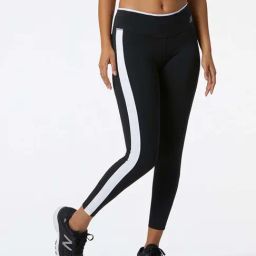 New Balance Black Striped Sports Tights-image-125