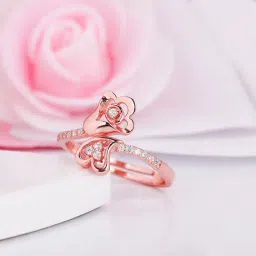 GIVA Love All Around 92.5 Sterling Silver Blossoming Heart Adjustable Ring-image-68