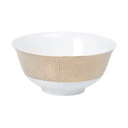 Home4U White & Gold Bone China Platina Small Serve Bowl - 250 ML-20