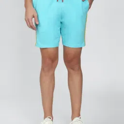 Peter England Blue Cotton Regular Fit Shorts-image-87