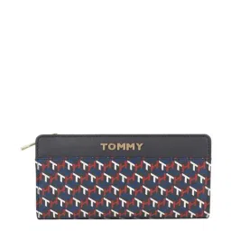 Tommy Hilfiger Foraker Navy Printed Zip Around Wallet for Women-picture-43