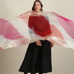 Dupatta Bazaar Red & Pink Zari Work Dupatta-picture-10