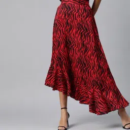 Melon by PlusS Red Printed Skirt-image-32