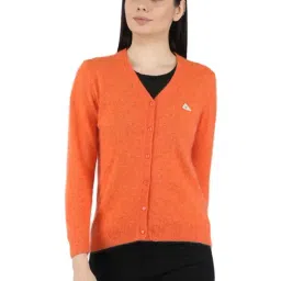Monte Carlo Orange Wool Open Front Cardigan-1