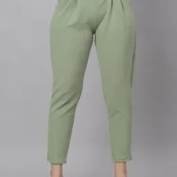 NEUDIS Green Regular Fit Mid Rise Trousers-picture-4