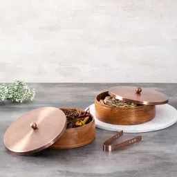 Nestroots Printed Brown Wood Serving Set of 2-22