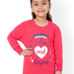 Bodycare Kids Pink Printed Full Sleeves T-Shirt-image-24