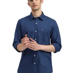 Arrow Navy Blue Cotton Slim Fit Shirt-picture-31