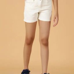 Tales & Stories Girls White Cotton Shorts-image-31