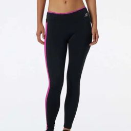 New Balance Black Striped Sports Tights-image-84