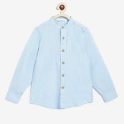 Campana Kids Blue Solid Full Sleeves Shirt-image-73