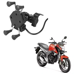 Auto Pearl Waterproof Motorcycle Bikes Bicycle Handlebar Cell Phone Mount Holder Case (Upto 5.5 inch) for CB Hornet 160R-18