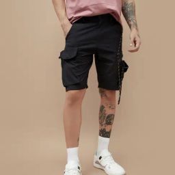Bossini Black Regular Fit Cargo Shorts-12