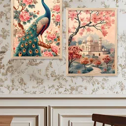 Kotart Brown & Green 2 Pieces Wooden Birds and Animals Wall Arts-picture-29