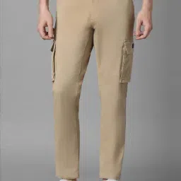 Louis Philippe Jeans Khaki Cotton Slim Fit Cargos-image-76