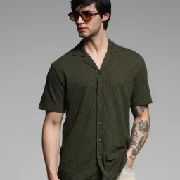 Jack & Jones Green Cotton Regular fit Solid Shirts-image-19