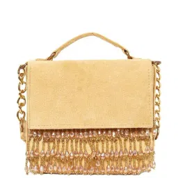NR by Nidhi Rathi Golden Embellished Clutch-image-98