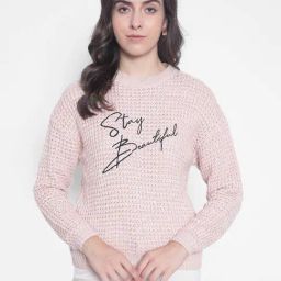 Crimsoune Club Pink Acrylic Self Design Sweater-picture-40