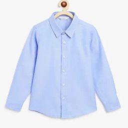 Campana Kids Blue Solid Full Sleeves Shirt-image-72