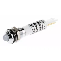 RS PRO White Panel Mount Indicator, Mounting Hole Size 8 mm, Termination Type Solder Tab, IP Rating IP67, Model No 212159-3