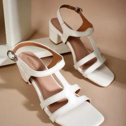 Mozafia Women's White Ankle Strap Sandals-picture-12