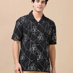 Bushirt Black Loose Fit Embroidered Shirt-picture-5
