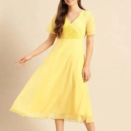 Qurvii Yellow Casual Dress-image-38