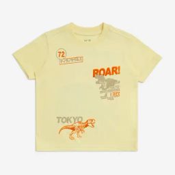 HOP Kids by Westside Yellow Animal Printed Cotton T-Shirt-picture-42