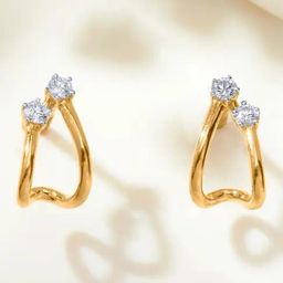 P.N.Gadgil Jewellers 14KT Yellow Gold and Diamond Hoop Earring for Women-image-32