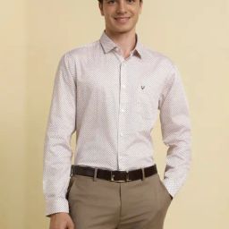 Allen Solly White Cotton Slim Fit Printed Shirt-image-58