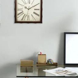 CHRONIKLE Elegant Square Brown Wood Wall Clock-22
