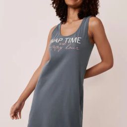 La Vie En Rose Grey Cotton Printed Sleep Tee-image-82
