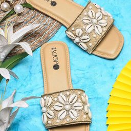 JodyHub Women Embellished Open Toe Flats-image-10
