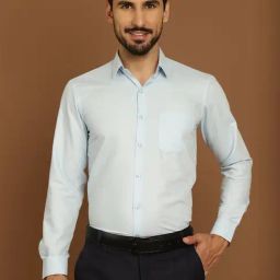 Indian Needle Cyan Regular Fit Shirt-image-57
