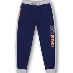 3PIN Boys Navy Cotton Graphic Joggers-image-56